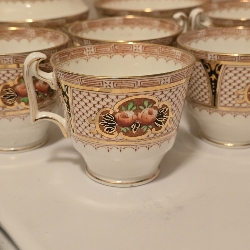 Vintage Fenton Mocha 3326 Bone China Fenton England 8 Piece Tea Set - Picture 3 of 16